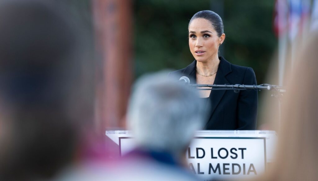 Meghan Markle giving speech in Switzerland