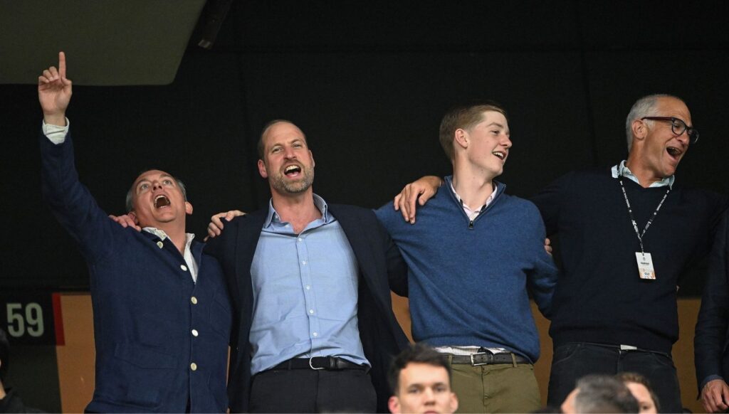 Prince William singing at football game