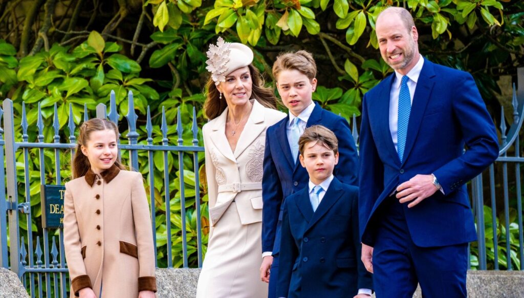 Prince William and Kate with their children on Easter Sunday