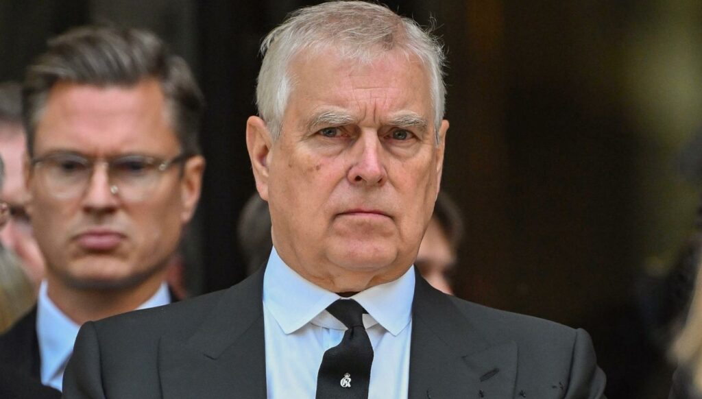 Andrew Mountbatten-Windsor at Duchess of Kent's funeral