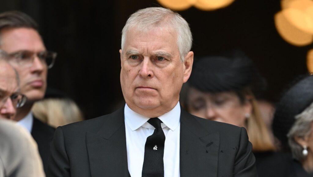Andrew Mountbatten-Windsor at Duchess of Kent's funeral