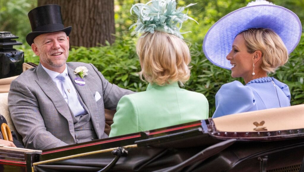Mike and Zara Tindall in carriage at Royal Ascot