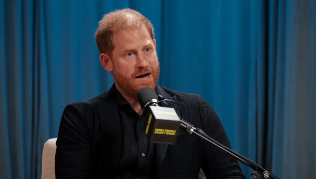 Prince Harry talking on podcast