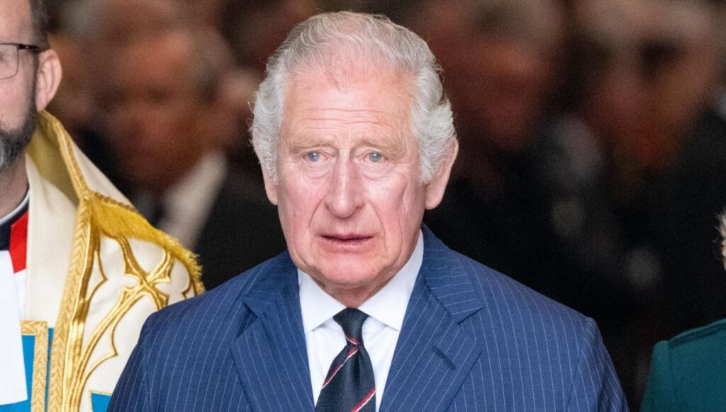 King Charles in blue suit
