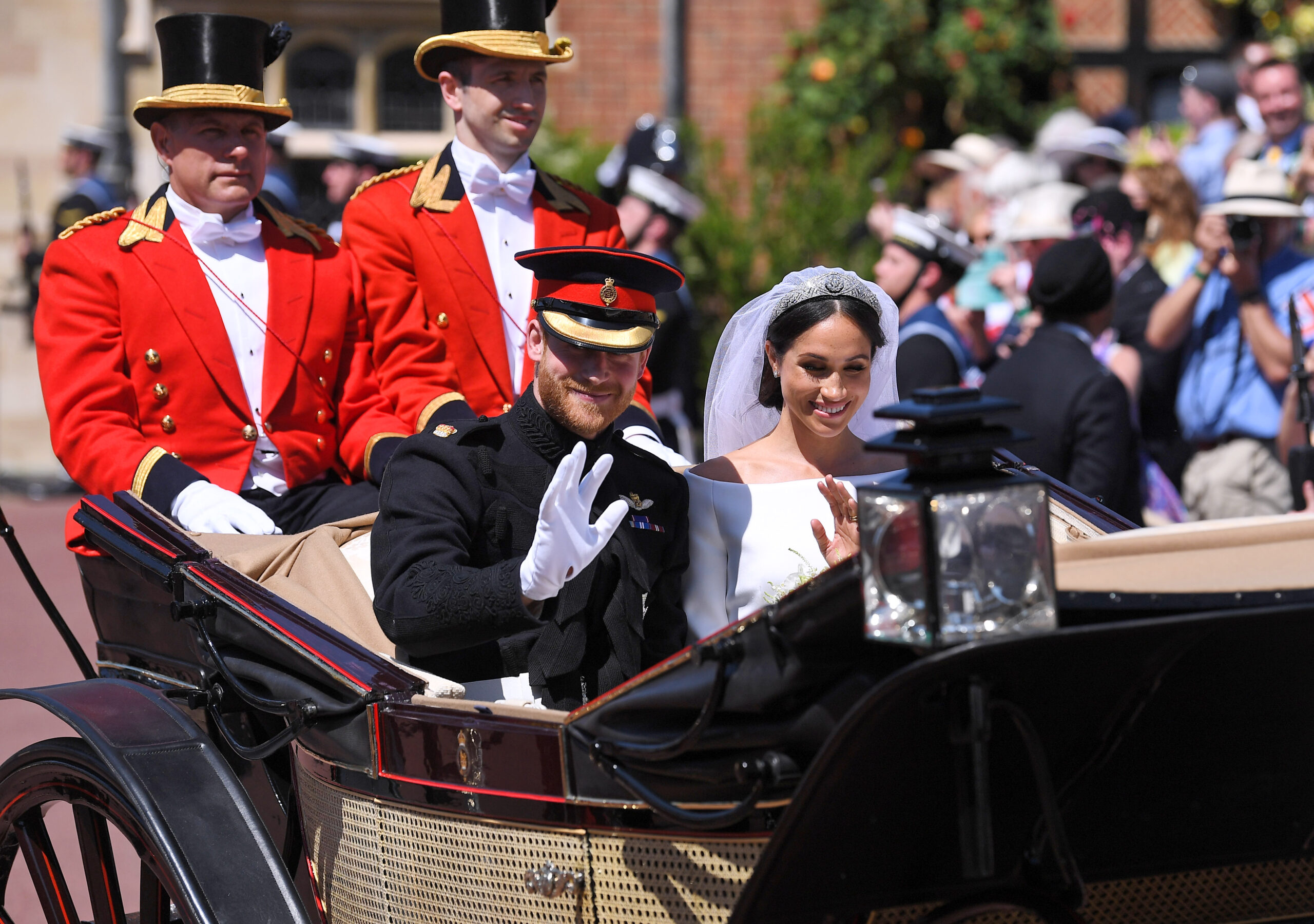 Prince Harry and Meghan Markle on their wedding day