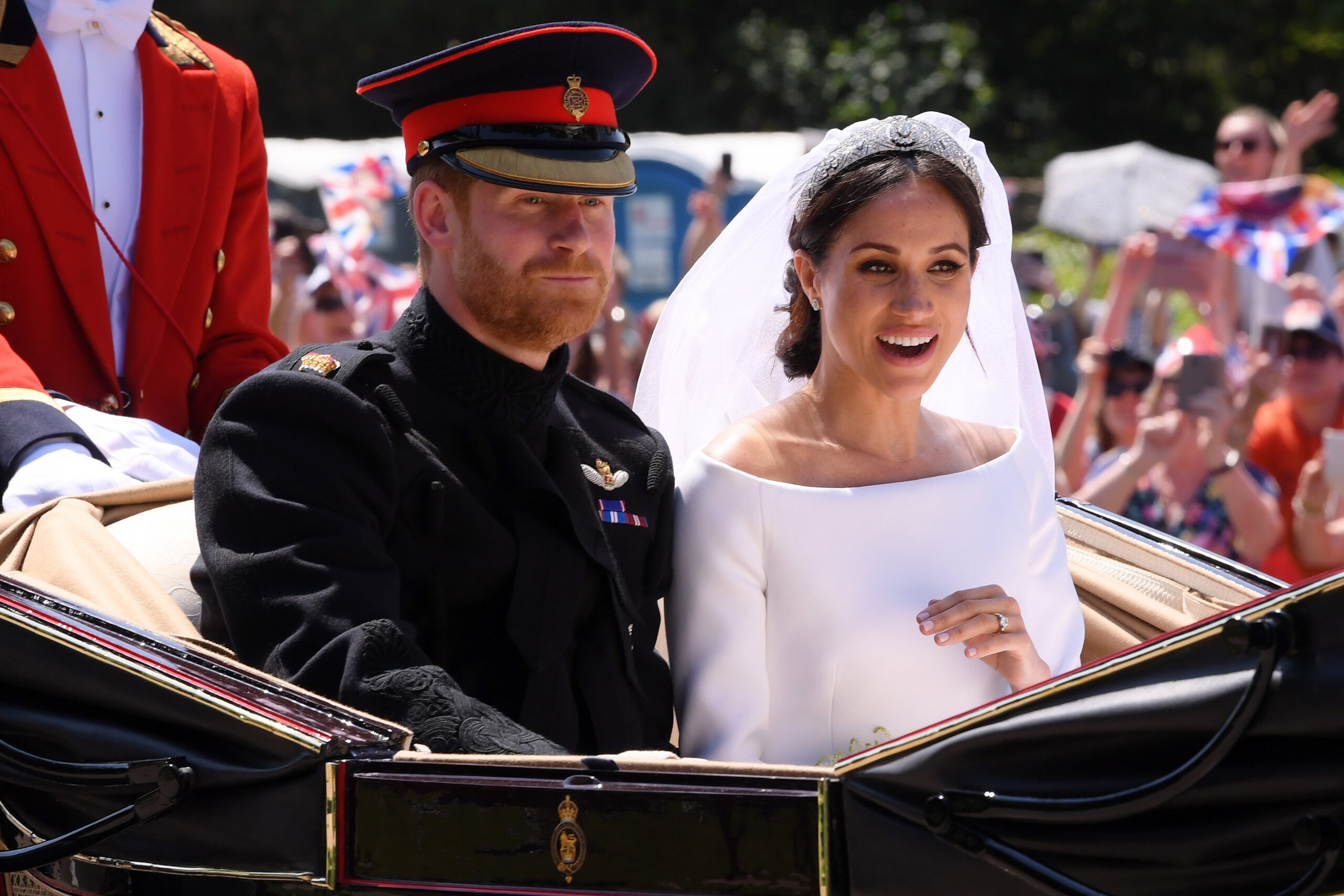 Prince Harry and Meghan Markle on their wedding day