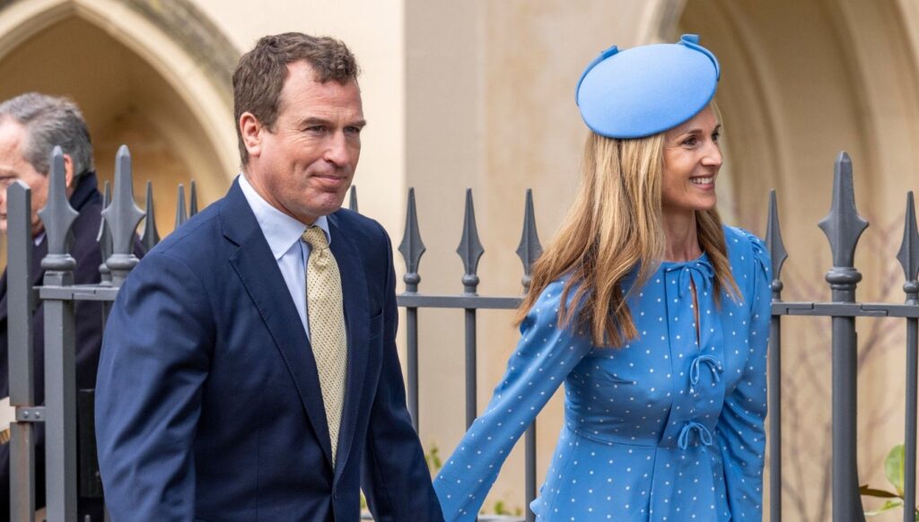 Peter Phillips and Harriet Sperling at royal Easter service