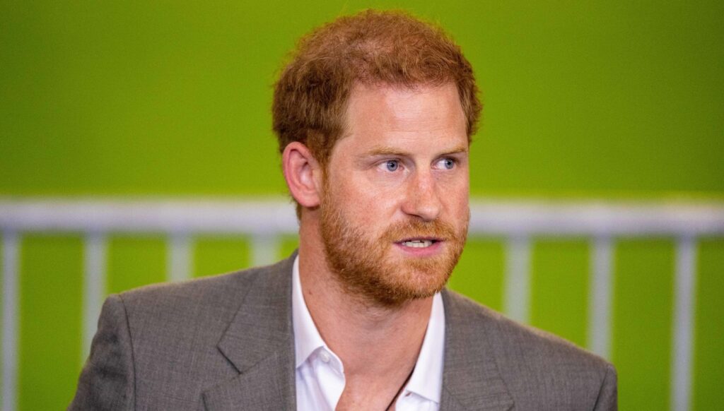 Prince Harry in grey suit